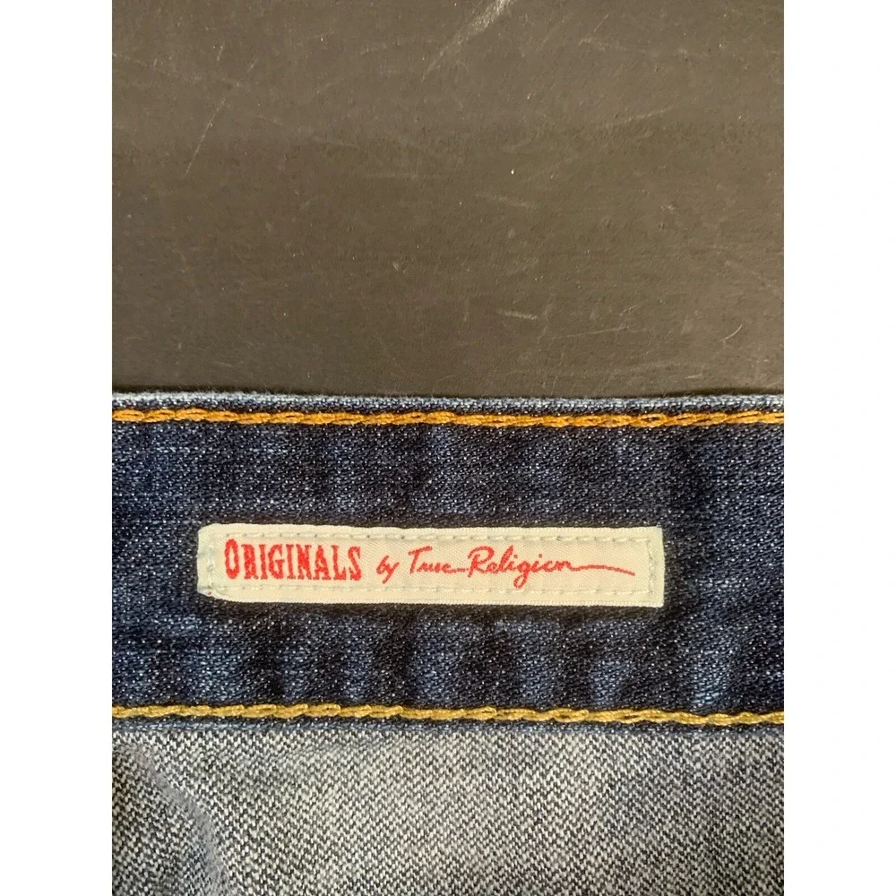 True Religion Ricky Relax Straight Flap Jean Mens 40x31 Dark Wash 100% Cotton